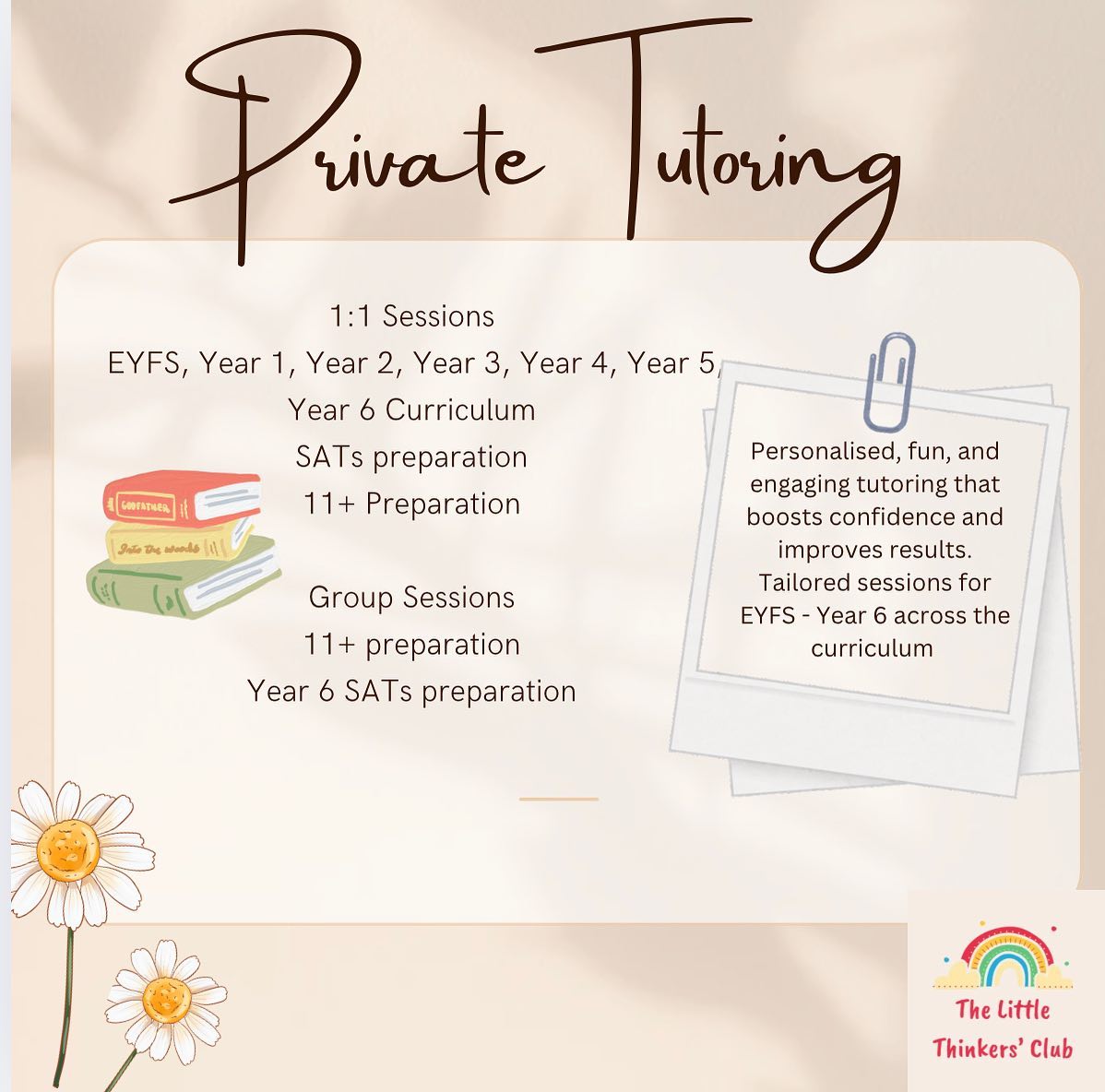 Personalised tuition, with purpose — original Instagram post artwork